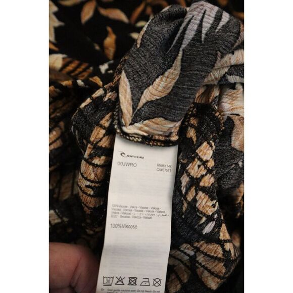 Rip Curl 00JWRO Women's Sz M Black Floral La Isla Flutter Sleeve Jumpsuit - Picture 9 of 11